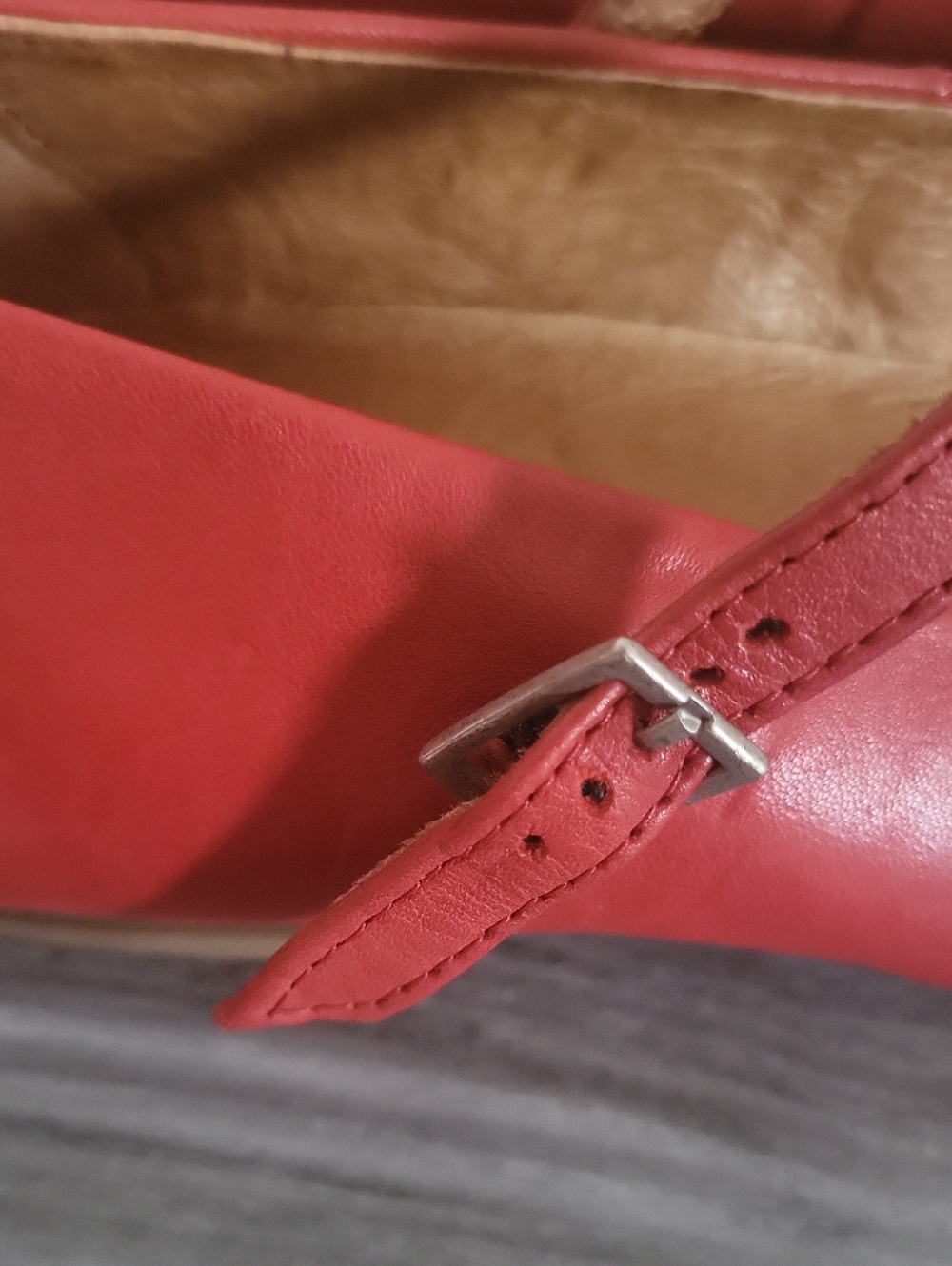 Miz Mooz Zahara Red Leather Mary Jane Flats Size 40 - Picture 5 of 12